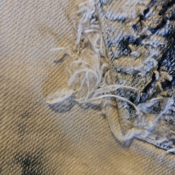 Womens Distressed Silver Jean Shorts - Picture 9 of 13